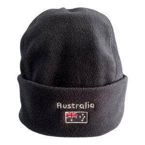 Vtg Purely Australian Clothing Co. Fleece Beanie – Australia Flag Embroidery – N